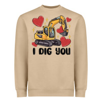 Mushroom i dig you valentines excavator Heavyweight Sweatshirt - MaliasSmallBusiness
