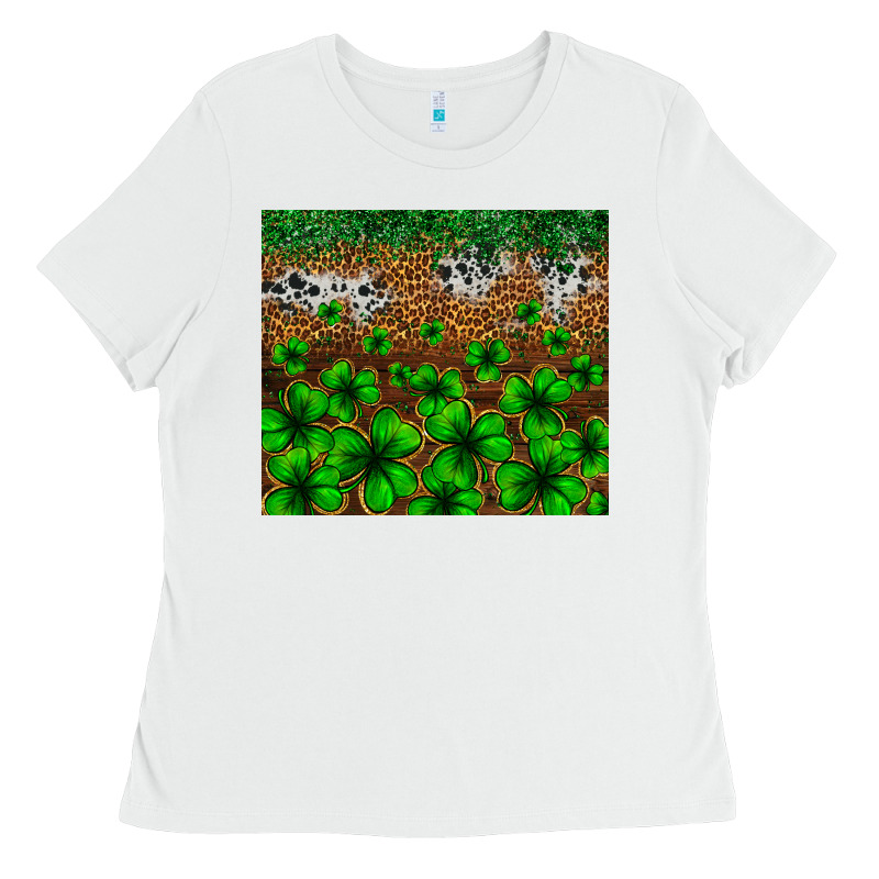 St. Patrick's Day Leopard Cowhide Tumbler Ladies Tee by Neo Western | Teevron