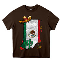 Chocolate Brown mexican indiana Heavy Core Tee - CowhideDigitalArt