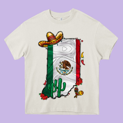 Mexican Indiana Heavy Core Tee Designed By Cowhidedigitalart