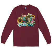 Burgundy created with a purpose Long Sleeve Tee - NancyCooperArtShop