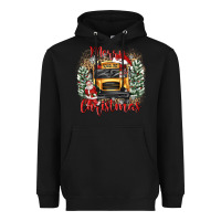 Black merry christmas school bus Heavyweight Hoodie - texasbilliewilder