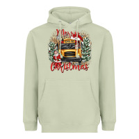 Matcha merry christmas school bus Heavyweight Hoodie - texasbilliewilder