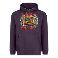 Plum merry christmas school bus Heavyweight Hoodie - texasbilliewilder