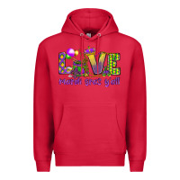 Cardinal Love Mardi Gras Y'all Premium Hoodie - HowdyJamesFarm