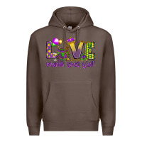 Coffee Love Mardi Gras Y'all Premium Hoodie - HowdyJamesFarm