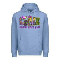 Colony Blue Love Mardi Gras Y'all Premium Hoodie - HowdyJamesFarm