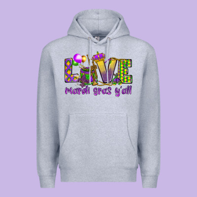 Love Mardi Gras Y'all Premium Hoodie Designed By Howdyjamesfarm