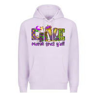 Lilac Love Mardi Gras Y'all Premium Hoodie - HowdyJamesFarm