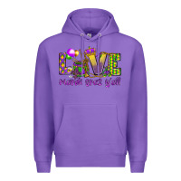 Purple Love Mardi Gras Y'all Premium Hoodie - HowdyJamesFarm