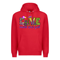 Red Love Mardi Gras Y'all Premium Hoodie - HowdyJamesFarm