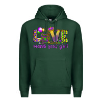 Sports Green Love Mardi Gras Y'all Premium Hoodie - HowdyJamesFarm