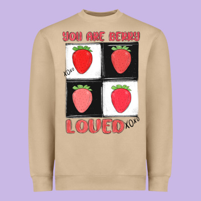 You Are Berry Loved Heavyweight Sweatshirt Designed By Maliassmallbusiness