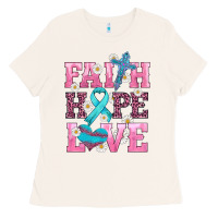 Bone faith hope love  cross and ribbon Ladies Tee - HRA Design Shop