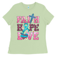 Matcha faith hope love  cross and ribbon Ladies Tee - HRA Design Shop