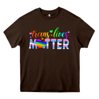 Chocolate Brown trans lives matter Heavy Core Tee - HRA Design Shop