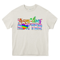 Cream trans lives matter Heavy Core Tee - HRA Design Shop