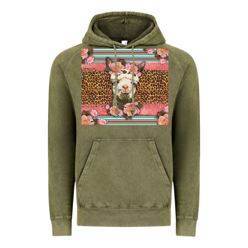 Llama And Roses Glitter Vintage Hoodie by LillyAllenDesigns | Teevron