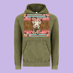 Llama And Roses Glitter Vintage Hoodie Designed By Lillyallendesigns