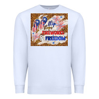White flip flops fireworks & freedom 4th of july Premium Sweatshirt - TumblerDesignByShophia