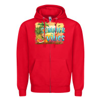 Red summer vibes sunset and fruits Zipper Hoodie - BarkalooDesign