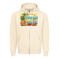 Sandshell summer vibes sunset and fruits Zipper Hoodie - BarkalooDesign