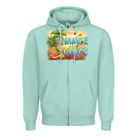 Seafoam summer vibes sunset and fruits Zipper Hoodie - BarkalooDesign