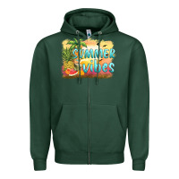Sports Green summer vibes sunset and fruits Zipper Hoodie - BarkalooDesign