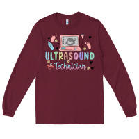Burgundy ultrasound technician Long Sleeve Tee - MaliasSmallBusiness