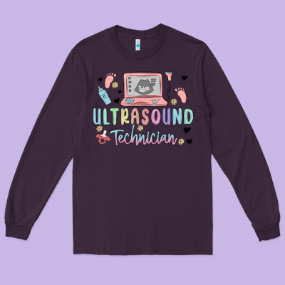 Ultrasound Technician Long Sleeve Tee Designed By Maliassmallbusiness