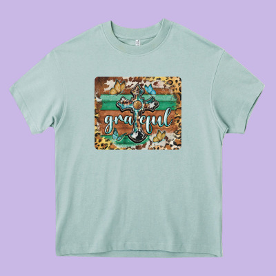 Grateful Cross Mousepad Heavy Core Tee Designed By Barkaloodesign