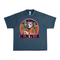 Midnight Navy neon moon Urban Heavy Tee - MaliasSmallBusiness