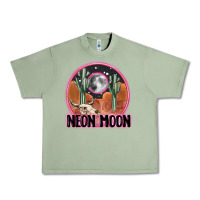 Oil Green neon moon Urban Heavy Tee - MaliasSmallBusiness