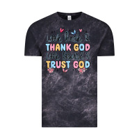 Cloud Black look back and thank god look forward and trust god Vintage Tee - MaliasSmallBusiness