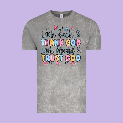 Look Back And Thank God Look Forward And Trust God Vintage Tee Designed By Maliassmallbusiness