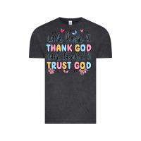 Vintage Black look back and thank god look forward and trust god Vintage Tee - MaliasSmallBusiness