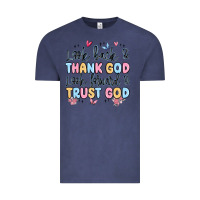 Vintage Denim look back and thank god look forward and trust god Vintage Tee - MaliasSmallBusiness