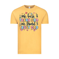 Vintage Mustard look back and thank god look forward and trust god Vintage Tee - MaliasSmallBusiness
