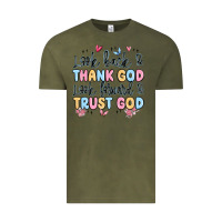 Vintage Olive look back and thank god look forward and trust god Vintage Tee - MaliasSmallBusiness