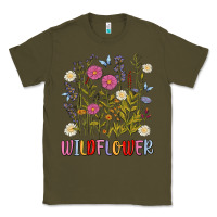 Army Green wildflower malias Classic Tee - MaliasSmallBusiness