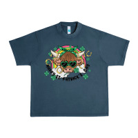 Midnight Navy st. patrick's day highland cow Urban Heavy Tee - MaliasSmallBusiness