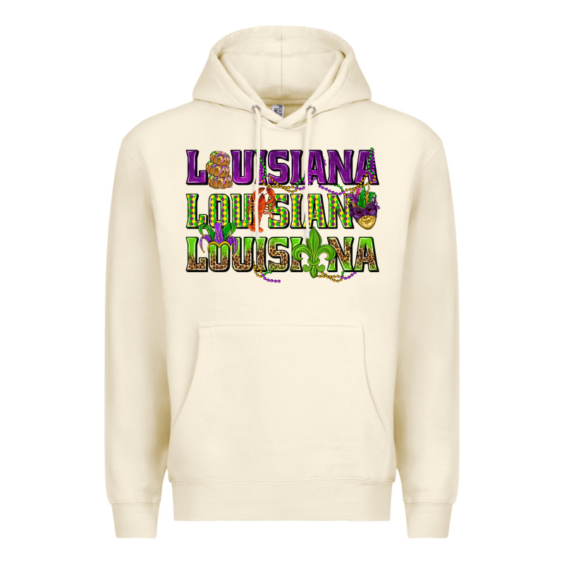 Louisiana Louisiana Louisiana Premium Hoodie by HowdyJamesFarm | Teevron