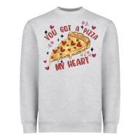 Heather Grey you got a pizza my heart Heavyweight Sweatshirt - MaliasSmallBusiness