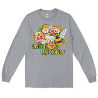 Heather Grey like honey Long Sleeve Tee - MaliasSmallBusiness