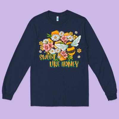 Like Honey Long Sleeve Tee Designed By Maliassmallbusiness