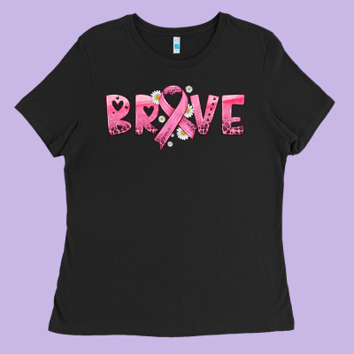Brave With Ribbon Ladies Tee Designed By Hra Design Shop