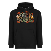 Black Cozy season Fall Heavyweight Hoodie - NancyCooperArtShop
