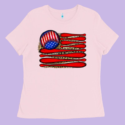 Leopard Baseball Flag5 Ladies Tee Designed By Jahusdesignshop