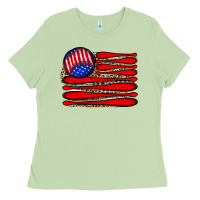 Matcha leopard baseball flag5 Ladies Tee - JahusDesignShop