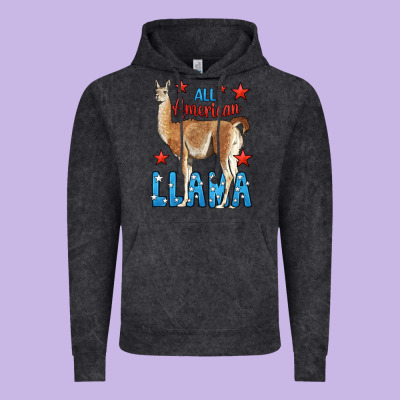 All American Llama Vintage Hoodie Designed By Lillyallendesigns